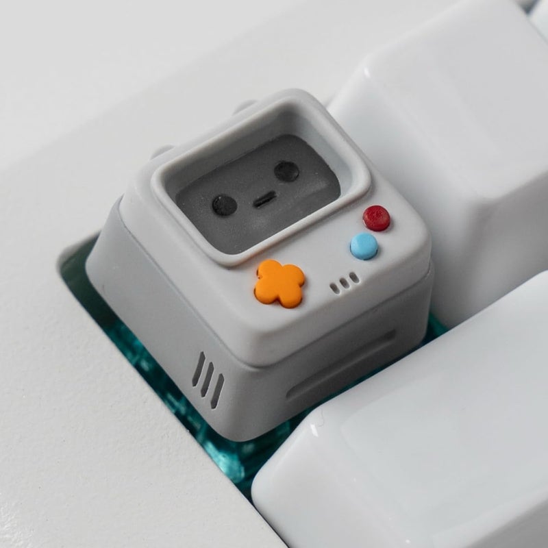 ULTRAEQUIP Artisan Keycaps, Cute Retro Game Consoler-Shpaed Keycap, Shine Through Resin Handmade, Single 1U Replace Key for ESC Key Mechanical Keyboard (Grey) - Image 2